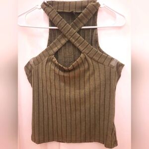 Sexy collar crop top